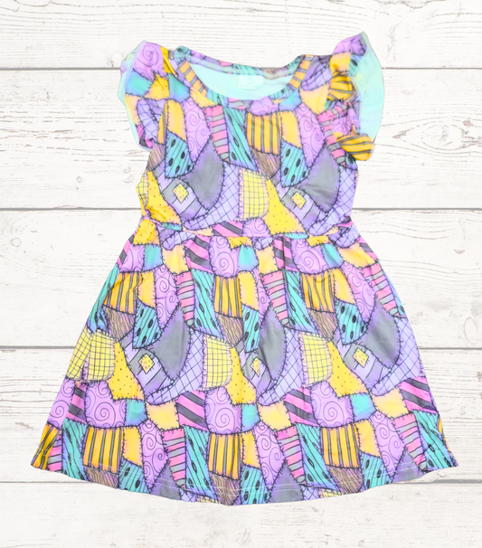 N purple angel sleeve dress