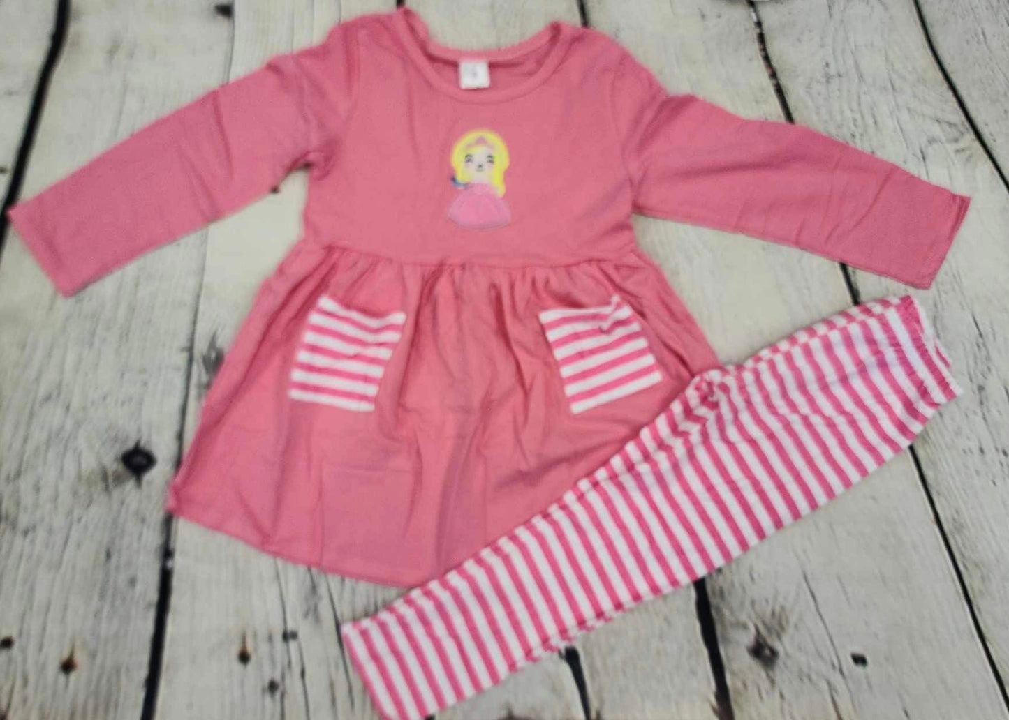 Pink Princess & stripes set