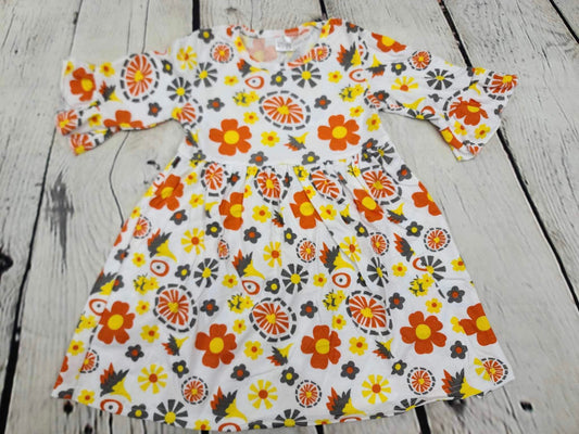 Orange and yellow flower dress