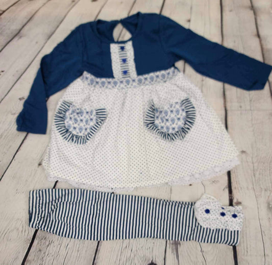 Blue & white 2 piece set