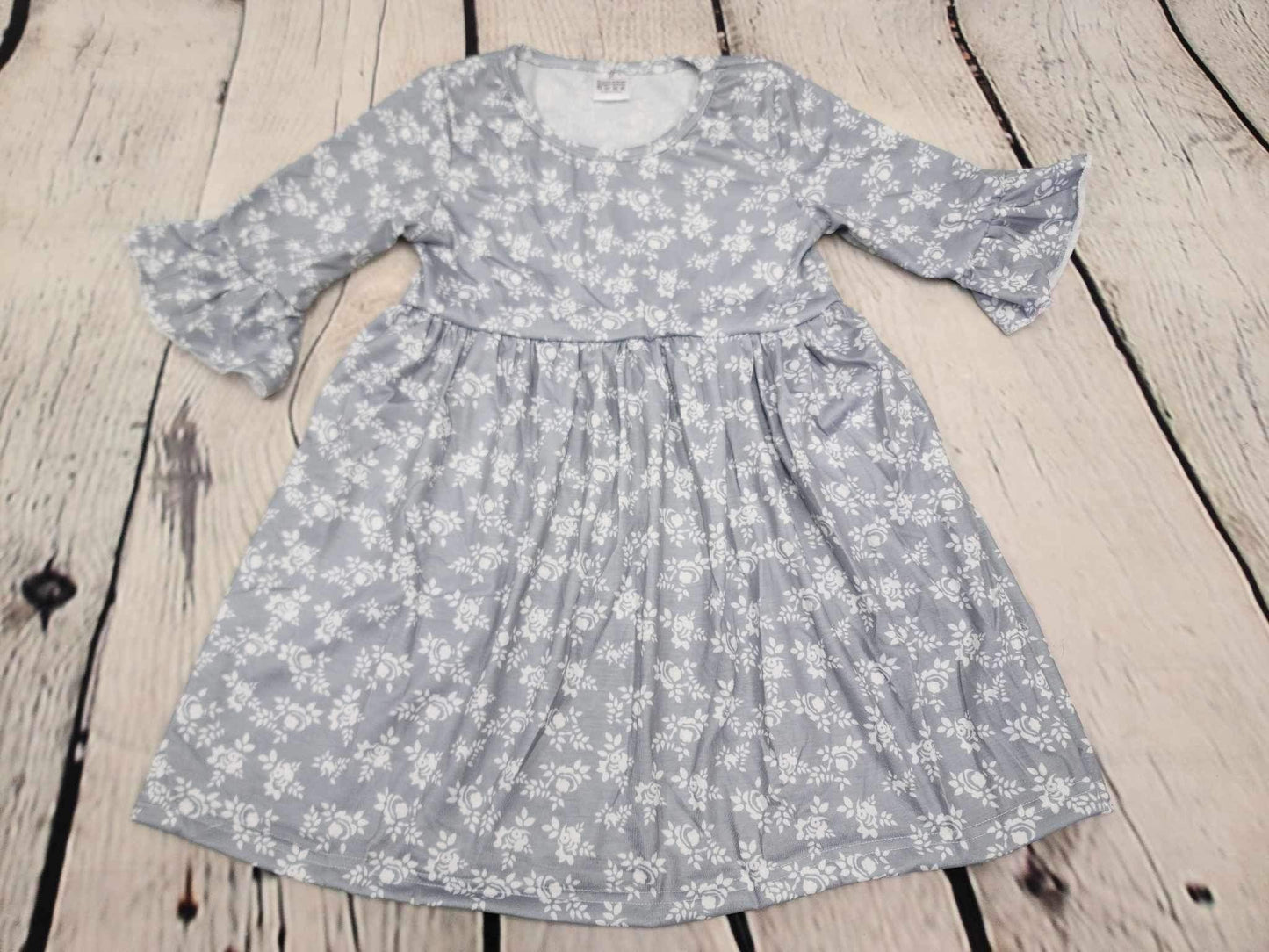 Grey flowery dress