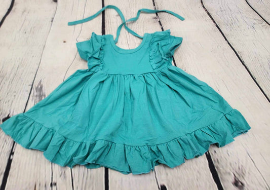 Green ruffled dress