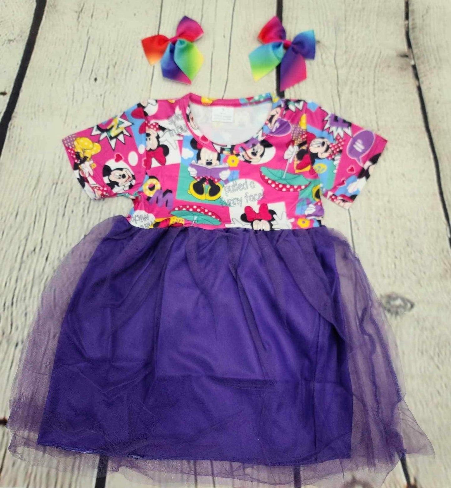 Purple summer mousey vibe Tutu Dress