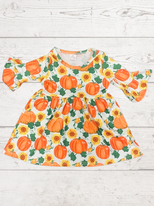 Pumpkins and sunflower dress