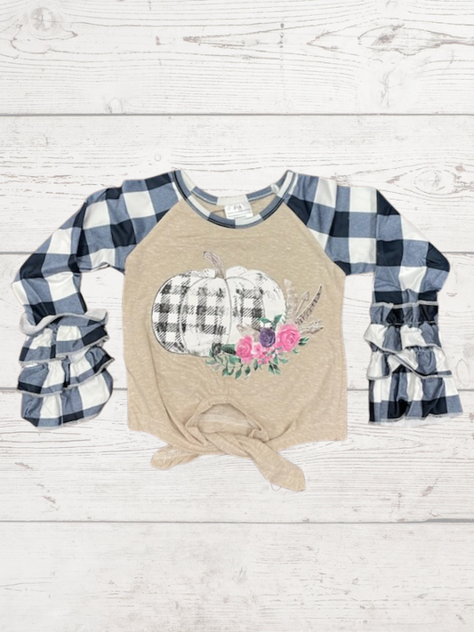 Plaid pumpkin Raglan