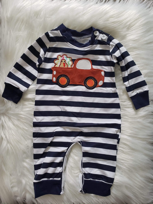 Stripped Turkey in Truck Romper