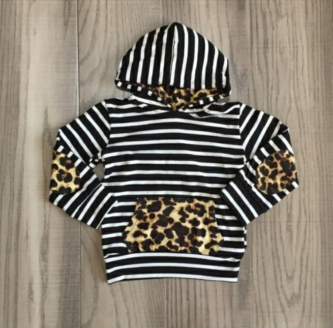 Black Stripped/Cheetah Hoodie