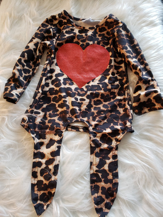 Cheetah Love Long Sleeve Tie Top