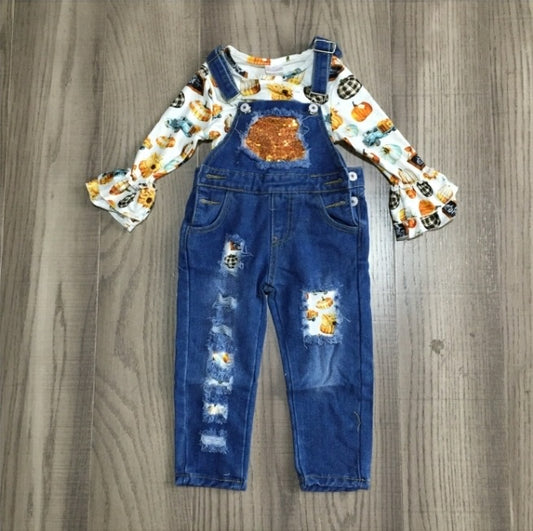 Little Miss Pumpkin Overall Set